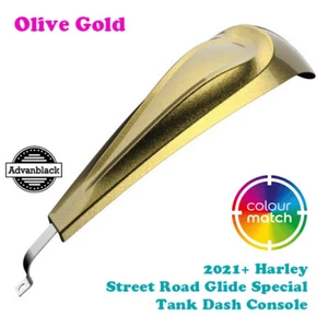 Olive Gold Low-profile Tank Dash Console for 21+ Harley Street Special - Picture 1 of 6