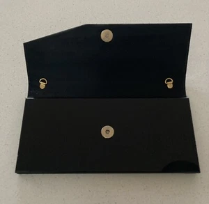 Vintage New Wave 1980s Italian Ca.Gi Purse / Wallet / Clutch Black & Gold - Picture 1 of 4