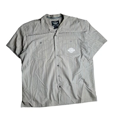 Camisa Harley Davidson Para Hombre XL Gris Bordado Logo Bolsillo Motociclista Motocicleta  Foto 1 de 4