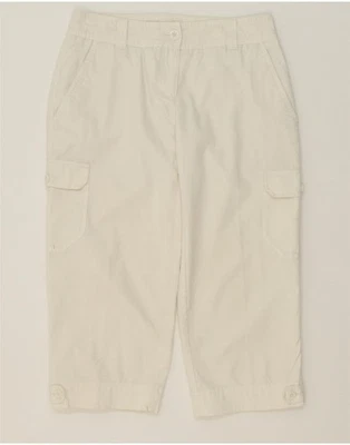 Pantalón capri cargo recto IZOD para mujer US 4 pequeño W27 L20 blanco algodón CE01 Foto 1 de 3