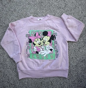 90s Vintage Disney Mickey & Minnie Mouse Double Sided Sweatshirt 5/6 - Picture 1 of 6