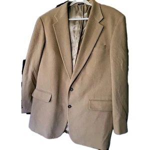 44L Robert Stock Jacket Tan Blazer Made Of Wool & Camel Hair Sports Coat - Picture 1 of 6