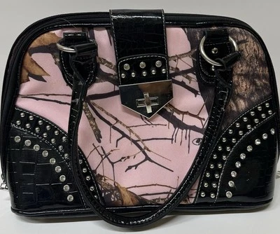 Bolso de Mano Mossy Oak Rosa Camuflaje Estrás Hebilla Usado en Excelente Condición Foto 1 de 4