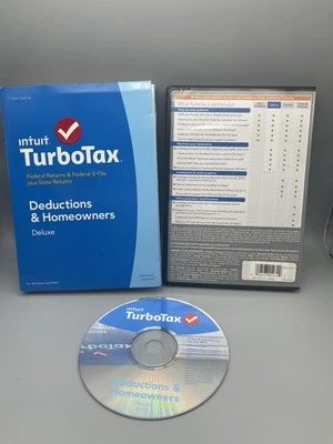 TurboTax Deluxe 2014 Federal & State Returns E-File Windows MAC Tax Software - Image 1 of 4