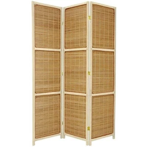 6 ft. Cream 3-Panel Room Divider - Picture 1 of 2