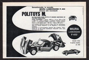 1968 POLITOYS Lamborghini Miura P400 Vehicle Diecast Vintage Original PRINT AD - Picture 1 of 2
