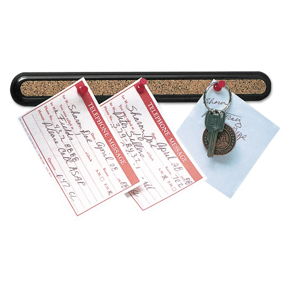 Bulletin -Bar II Natural -Cork -Bulletin, 12 x 1.75 Inches, Natural, Black Frame - Image 1 of 3