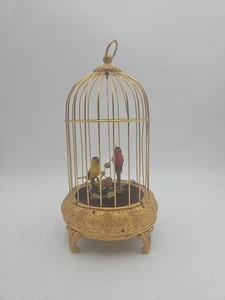 Music box gabbia uccelli che cantano ELPA Germania Ovest - 2 Bird Automaton anni '60 circa - Foto 1 di 10