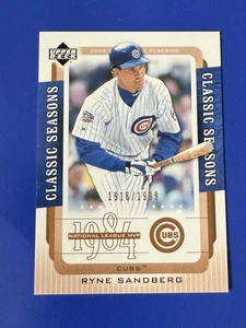 RYNE SANDBERG 2005 Upper Deck Classici Stagioni Classiche - 1984 MVP /1999 - Foto 1 di 2