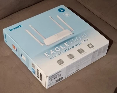 D-Link G403 EAGLE PRO 4G Router WLAN 2,4 GHz 300 Mbit/s 4x LAN SIM-Slot We - Bild 1 von 4