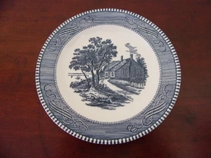 Currier & Ives Blue Salad Plate By Royal USA - Picture 1 of 5