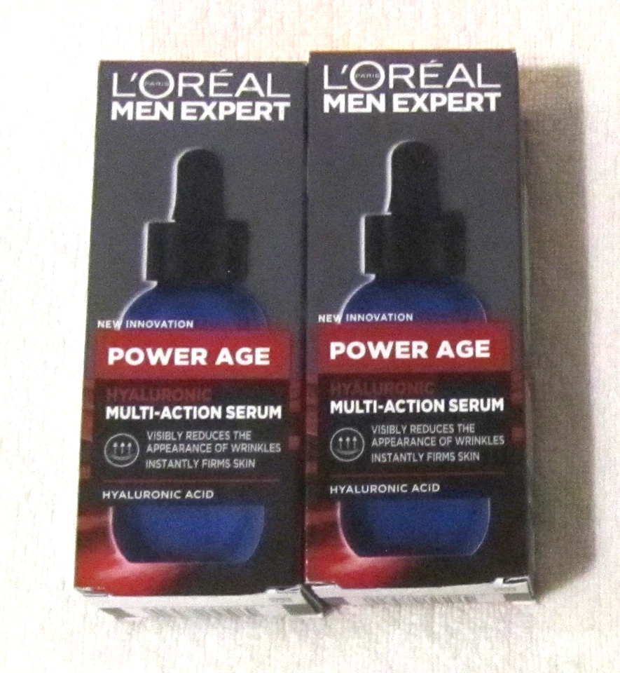 2  x  L'Oréal Men Expert Power Age Hyaluronic Multi-Action Serum 30ml New Stock - Image 1 of 1