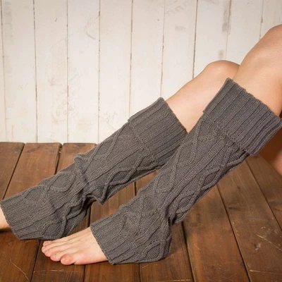 Guantes largos sin dedos mitones invierno muñeca brazo mano o piernas mantener el calor tejido Foto 1 de 4