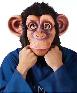 Fun World Chimpanzee Monkey Adult Scary Hairy Mask Halloween Costume Accessory - Picture 1 of 3