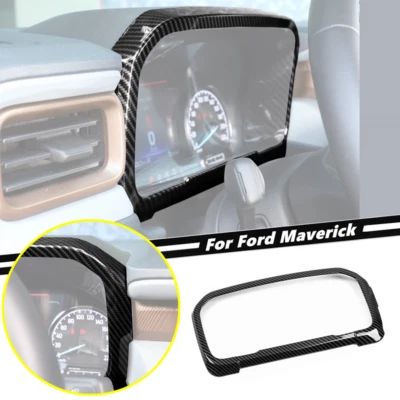 Tablero de instrumentos de fibra de carbono medidor panel marco cubierta embellecedor para Ford Maverick 2022-2025 Foto 1 de 4