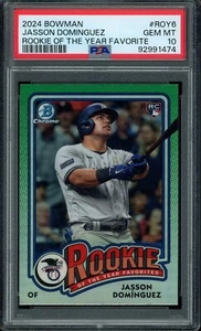 2024 Bowman - Rookie of the Year Favorites #ROY-6 Jasson Dominguez (RC) PSA 10 - Picture 1 of 2