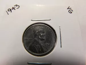 1943 STEEL Lincoln Wheat Cent-Fine-About Uncirculated-Cleaned - Picture 1 of 2