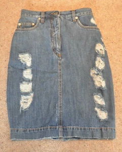 *Moschino Couture* Ripped Denim pencil skirt 38 (UK6) - Picture 1 of 8