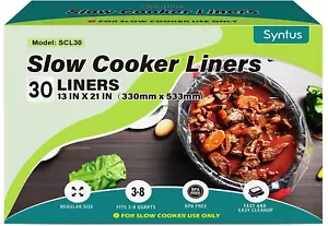 Slow Cooker Liners, 30 Count Cooking Bags Large Size Disposable Pot Liners Plast - Picture 1 of 12