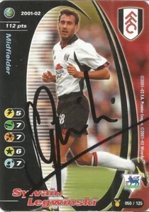 SYLVAIN LEGWINSKI SIGNED FULHAM 2001/2002 FOOTBALL CHAMPIONS TRADING CARD+COA - Picture 1 of 1