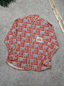 Barn Fly Vintage DEADSTOCK USA MADE Shirt Mens Medium AOP Flag NOS Rodeo Cotton - Picture 1 of 9