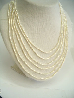 Girocollo con 6 fili di PERLE d'acqua dolce naturali e chiusura in Argento 925 - Immagine 1 di 4