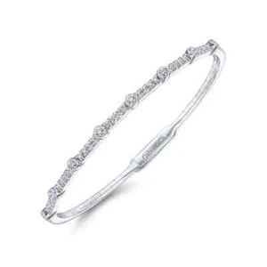 Stackable 14K White Gold Gold "Gabriel & Co", 0.52 ctw Diamond Bangle Bracelet - Picture 1 of 2