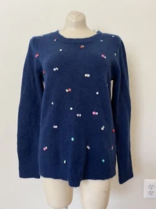 NWT dressbarn Retrology Womens SMALL Navy Blue Super Soft Gem Sweater $54.95 - Picture 1 of 4