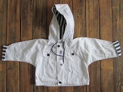 Chaqueta Vintage Baby Togs 24 Meses Blanco Marinero Bordado Abrigo con Capucha 2T Cremallera Foto 1 de 4