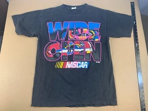 Vintage 80s 90s Distressed Worn NASCAR Racing T Shirt Black Tide Petty Grunge - Picture 1 of 11