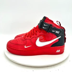 Nike Air Force 1 Mid LV8 Youth Size 6.5Y Women 8 AV3803-600 University Red Shoes - Picture 1 of 11