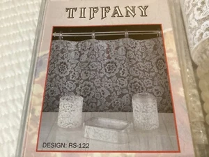 Tiffany Lace Floral Cottage Core Shower Curtain 5 Piece Bath Accessory SET - Picture 1 of 10