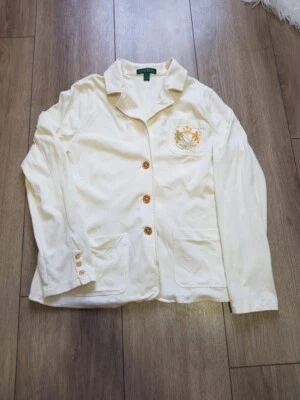 Chaqueta Lauren Ralph Ralphlauren Marfil Botones Dorados Bordado Blaizer Talla L Foto 1 de 4