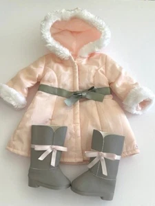 American Girl 2012 Pretty in Pink Coat & Gray Boots Set - Picture 1 of 15