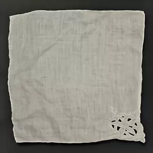 Pañuelo Blanco De Colección Bordado Flor Corte Esquina Pañuelo Regalo - Imagen 1 de 4