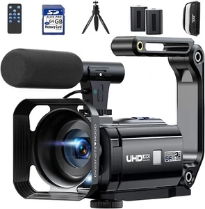 Camcorder 4K 60fps mit IR Nachtsicht Dual Lens 56MP Videokamera 16X - Bild 1 von 7