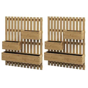 Outsunny Set of 2 Wall-mounted Wooden Garden Planters with Trellis, Drainage Hol - Photo 1 sur 9