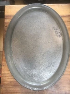 Liberty & Co Tudric large  Beaten Pewter Oval Tray 01287 - Picture 1 of 5