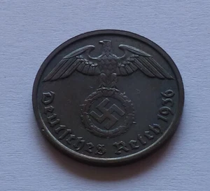 Germany, Third Reich 2 Reichspfennig 1936 D, World War II - Swastika - Picture 1 of 2