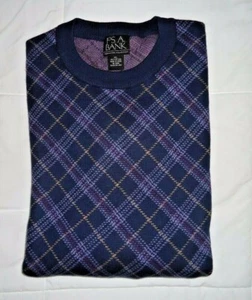 JOS A BANK Executive Collection Men’s XL Blue Argyle Cotton Crew Neck Sweater - Picture 1 of 5
