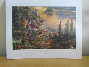 Thomas Kinkade Lakeside Splendor Paper Print 9x6 w coa - Picture 1 of 4