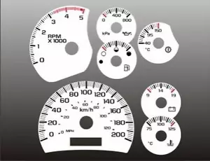 Medidores faciales blancos para camioneta Chevrolet Silverado 2003-2005 Duramax métrica kmh kph - Imagen 1 de 4