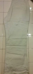 WOMANS PANTS BIEGE 100% COTTON FLARE FARED JEANS TROUSERS 11 / 12 11/12 SIZE NEW - Picture 1 of 2