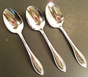 Oneida American Harmony Arbor Edelstahl Menge 3 ovale Suppenlöffel Platzlöffel - Bild 1 von 2