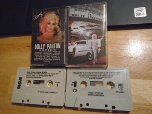 RARE OOP Dolly Parton 5x CASSETTE TAPE Burlap Hits + WILLIE NELSON 9 to 5 Jolene - Picture 1 of 2