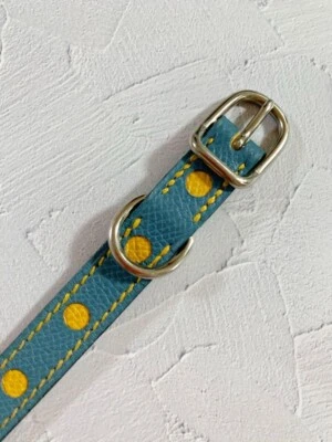 HERMES Collar de Perro de Lujo para Mascotas Pequeñas 22cm de Largo Elegante Cuero Usado Foto 1 de 4