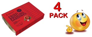 PACK DE 4 - SARDINAS FRITAS BRISLING SALSA CHERMOULA ROJA 100gr DIPLOMÁTICOS Hechos en LETONIA - Imagen 1 de 1