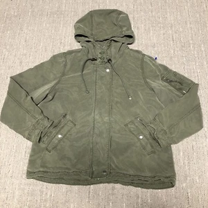 American Eagle Type AE-177 Army Field Jacket Women’s Size XL Green Hooded Zip Up - Picture 1 of 13