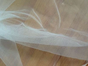MESH FABRIC MOSQUITO NET, CRAFT, TULLE-BRIDAL-1 m x 300 cm-SOFT PALE IVORY - Picture 1 of 3