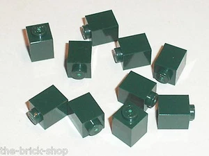 10 x LEGO DkGreen bricks 1x1 ref 3005 / set 10184 21005 10185 21006 7930 - Picture 1 of 1
